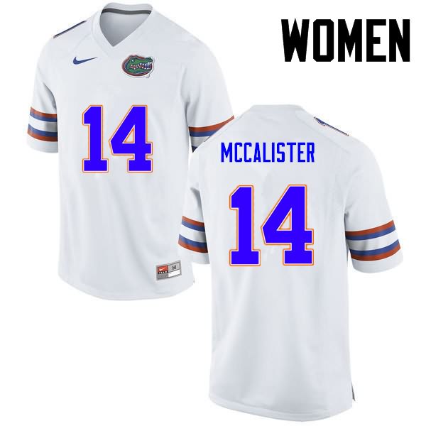 Women's NCAA Florida Gators Alex McCalister #14 Stitched Authentic Nike White College Football Jersey ZCF4465IF